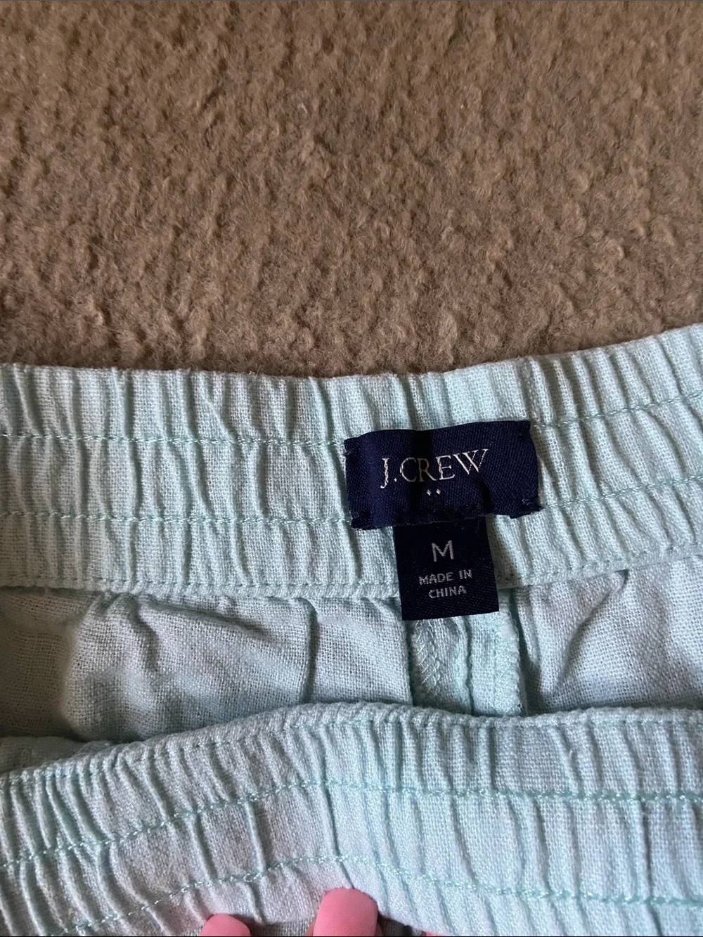 J. Crew Light Mint Drawstring linen short